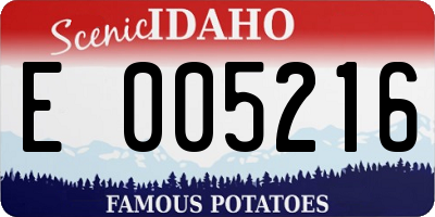 ID license plate E005216