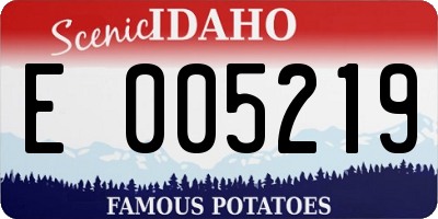 ID license plate E005219