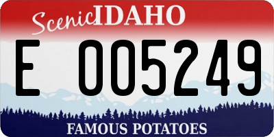 ID license plate E005249