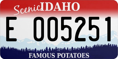 ID license plate E005251
