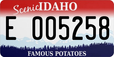 ID license plate E005258