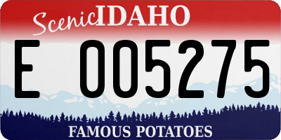 ID license plate E005275