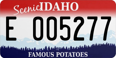 ID license plate E005277