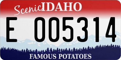 ID license plate E005314
