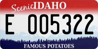 ID license plate E005322