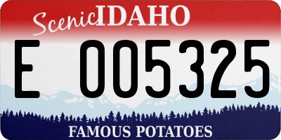 ID license plate E005325