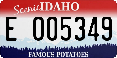 ID license plate E005349