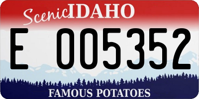 ID license plate E005352