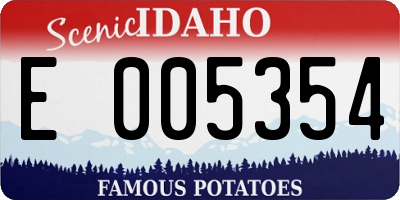 ID license plate E005354