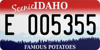 ID license plate E005355