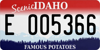 ID license plate E005366
