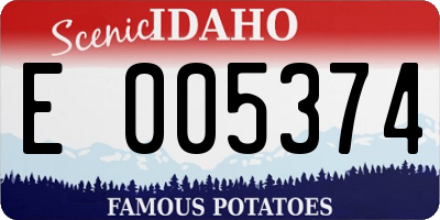 ID license plate E005374