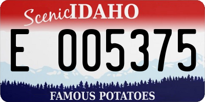 ID license plate E005375
