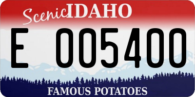 ID license plate E005400