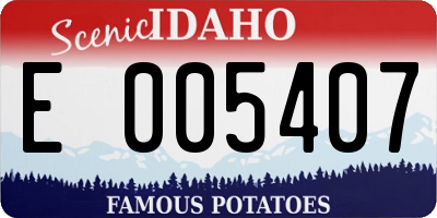 ID license plate E005407