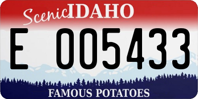 ID license plate E005433
