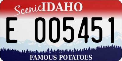 ID license plate E005451