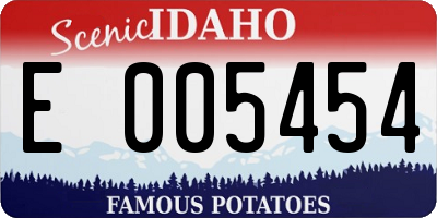 ID license plate E005454