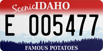 ID license plate E005477