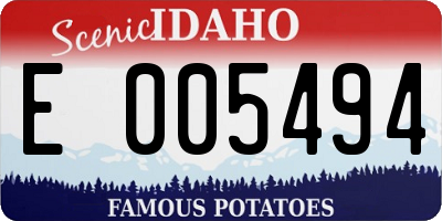 ID license plate E005494