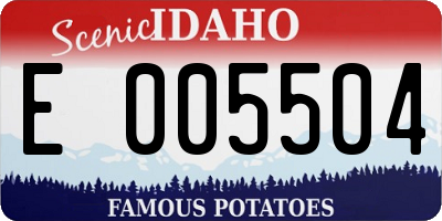 ID license plate E005504