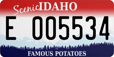 ID license plate E005534