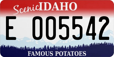 ID license plate E005542