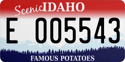 ID license plate E005543