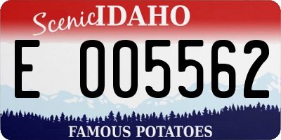ID license plate E005562