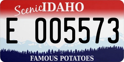 ID license plate E005573