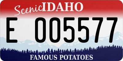 ID license plate E005577