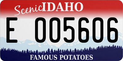 ID license plate E005606