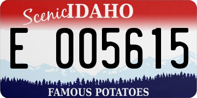 ID license plate E005615