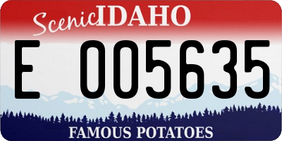 ID license plate E005635