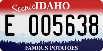 ID license plate E005638