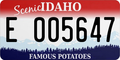 ID license plate E005647