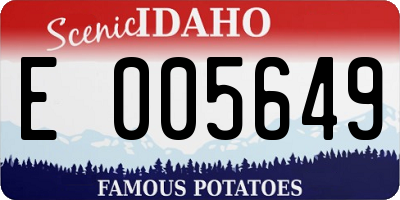 ID license plate E005649