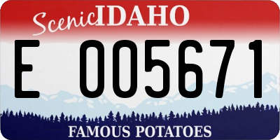 ID license plate E005671