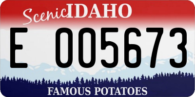 ID license plate E005673