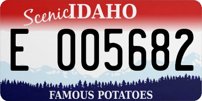 ID license plate E005682
