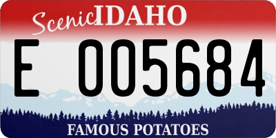 ID license plate E005684