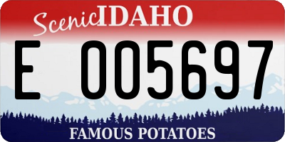 ID license plate E005697