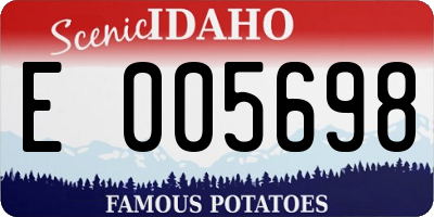 ID license plate E005698