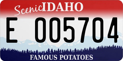 ID license plate E005704