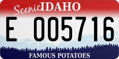 ID license plate E005716