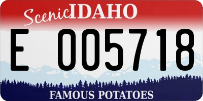 ID license plate E005718