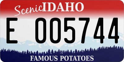ID license plate E005744