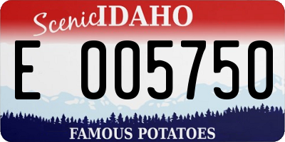 ID license plate E005750