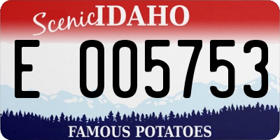ID license plate E005753