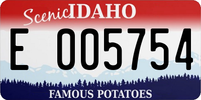 ID license plate E005754